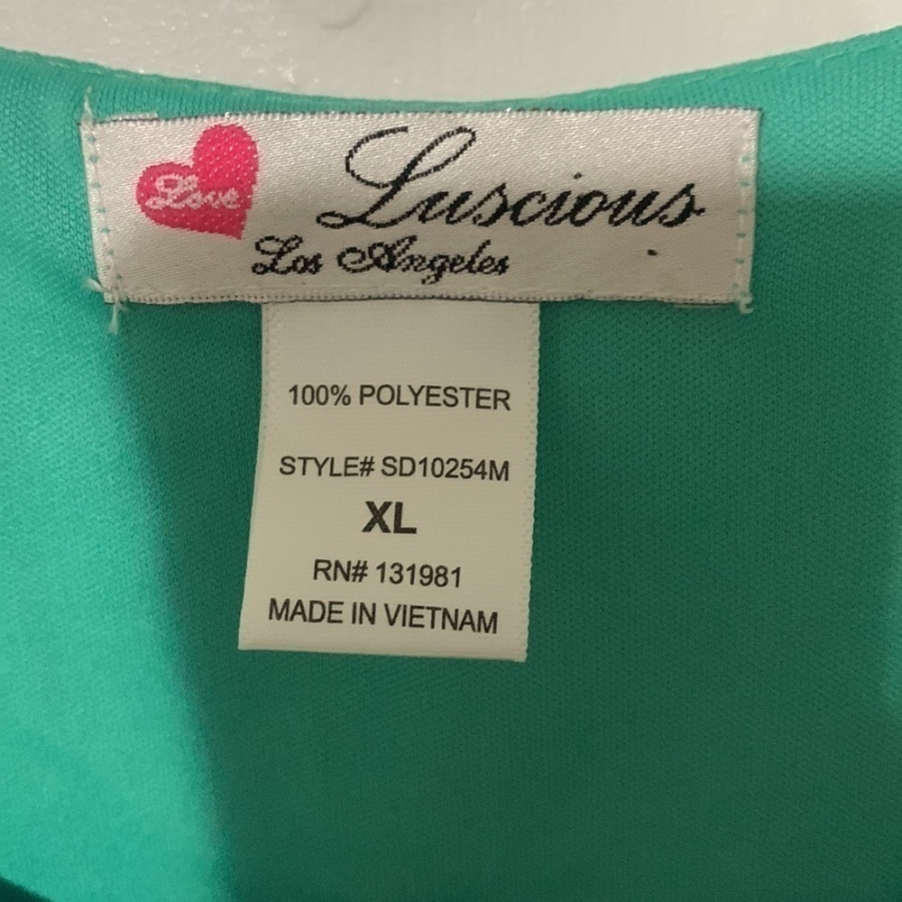 Luscious Los Angeles mint green and black polka-dot dress - Picture 3 of 11